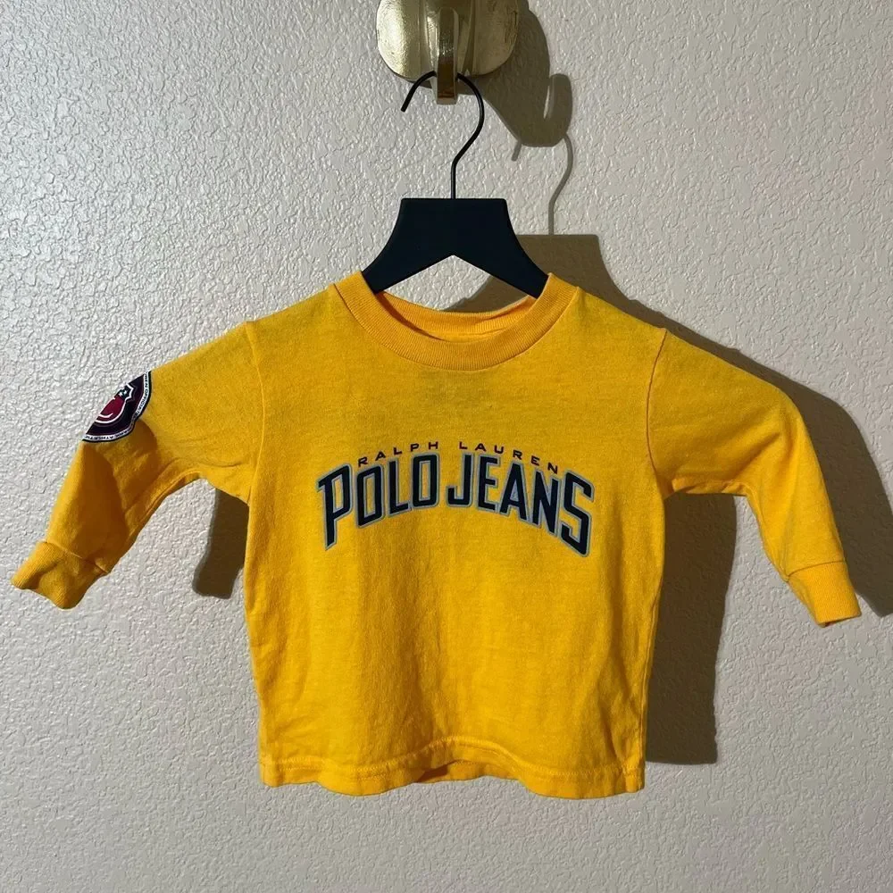 Ralph Lauren Yellow Polo Jeans Kids Long Sleeve Tee